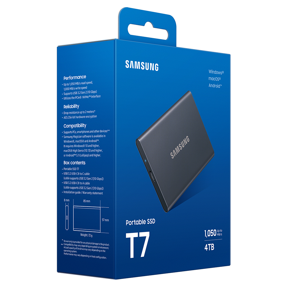 삼성전자 삼성 외장 SSD 포터블 T7 4TB, 그레이 이미지 8