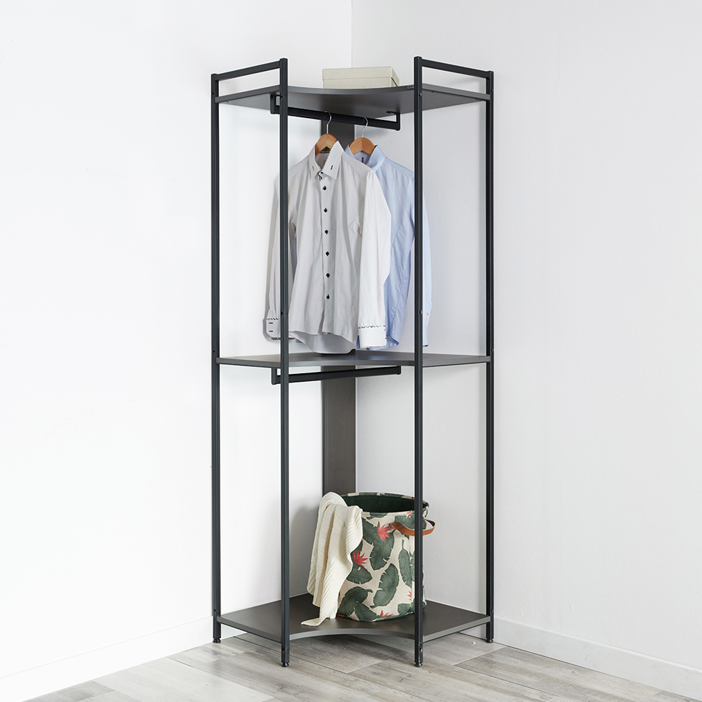 동서가구 디케로 철제 스틸 드레스룸 시스템 행거 600, 코너장, 그레이