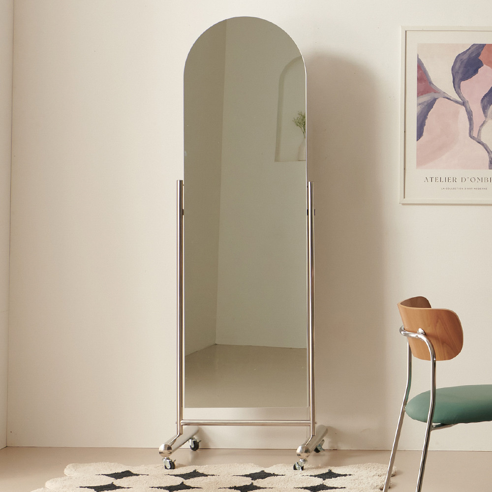 이동식 스틸 아치형 스텐드 이동형 바퀴달린 전신거울