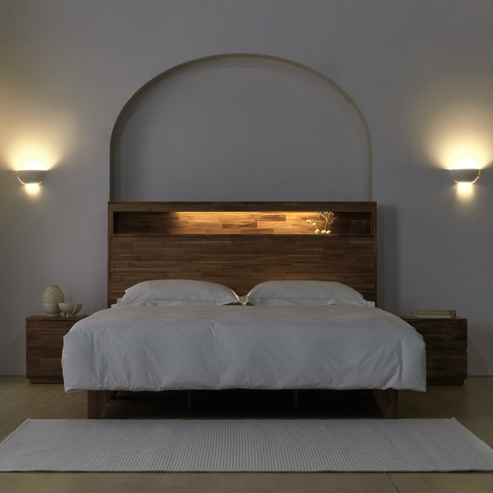 슬립퍼 리버 신혼부부 트윈 원목 호텔 수납형 침대 프레임 LK 라지킹 다리형