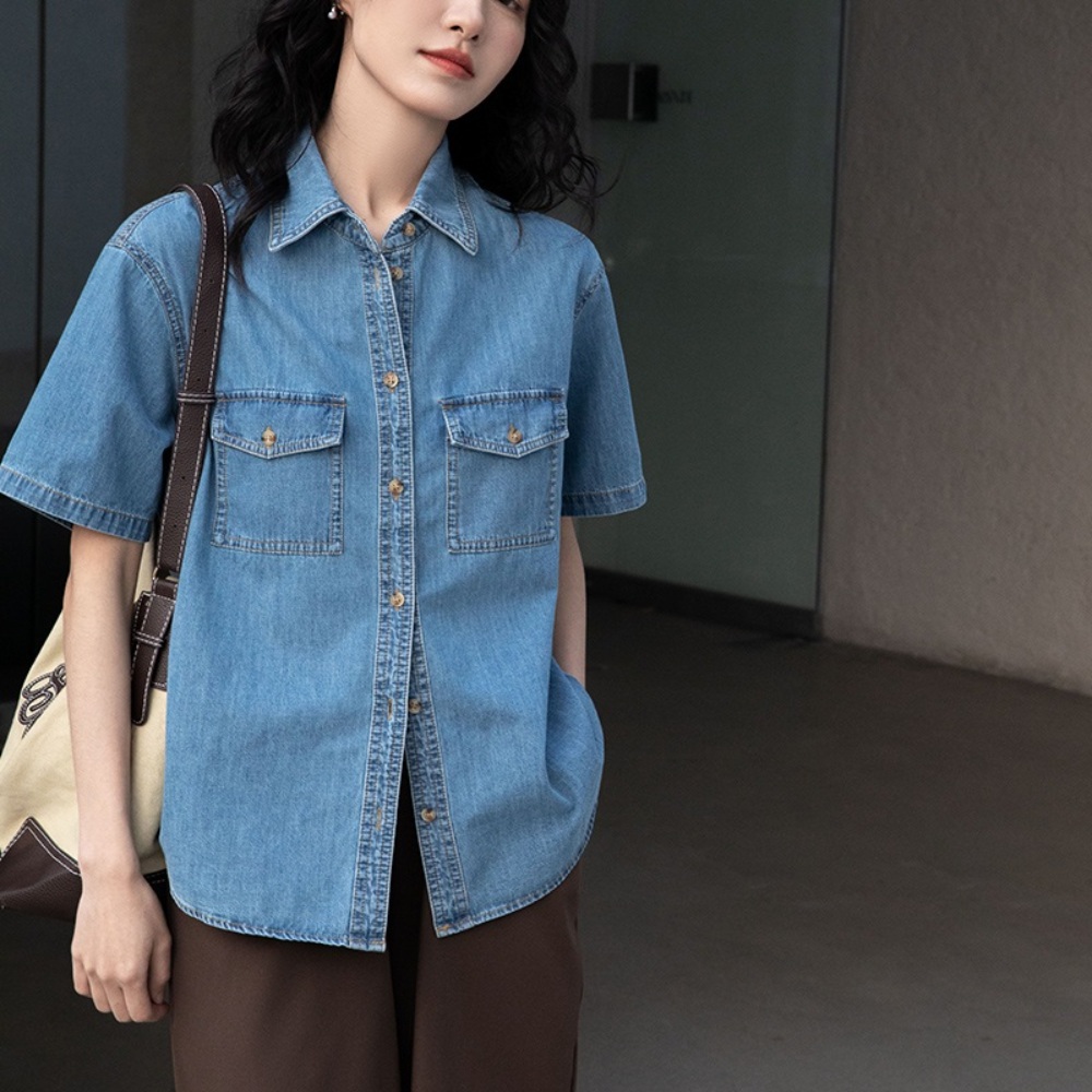 조선의 사랑꾼 심혜진 반팔 셔츠 루즈핏 데님 - 상세 이미지 4