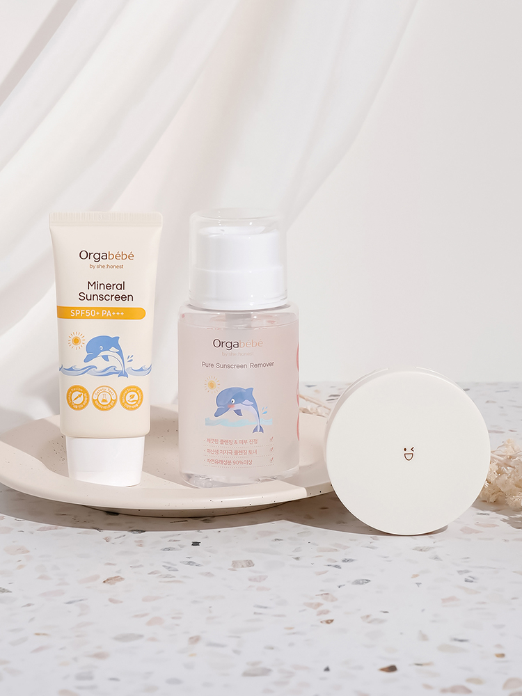 오가베베 무기자차 아기 유아 선크림 SPF50+ 리무버 자외선차단제 이미지 2
