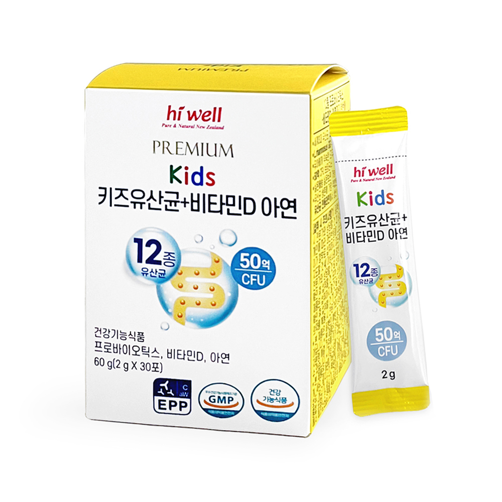 [N배송] 하이웰 키즈 유산균 비타민D 아연 초유 함유 30포, 1개