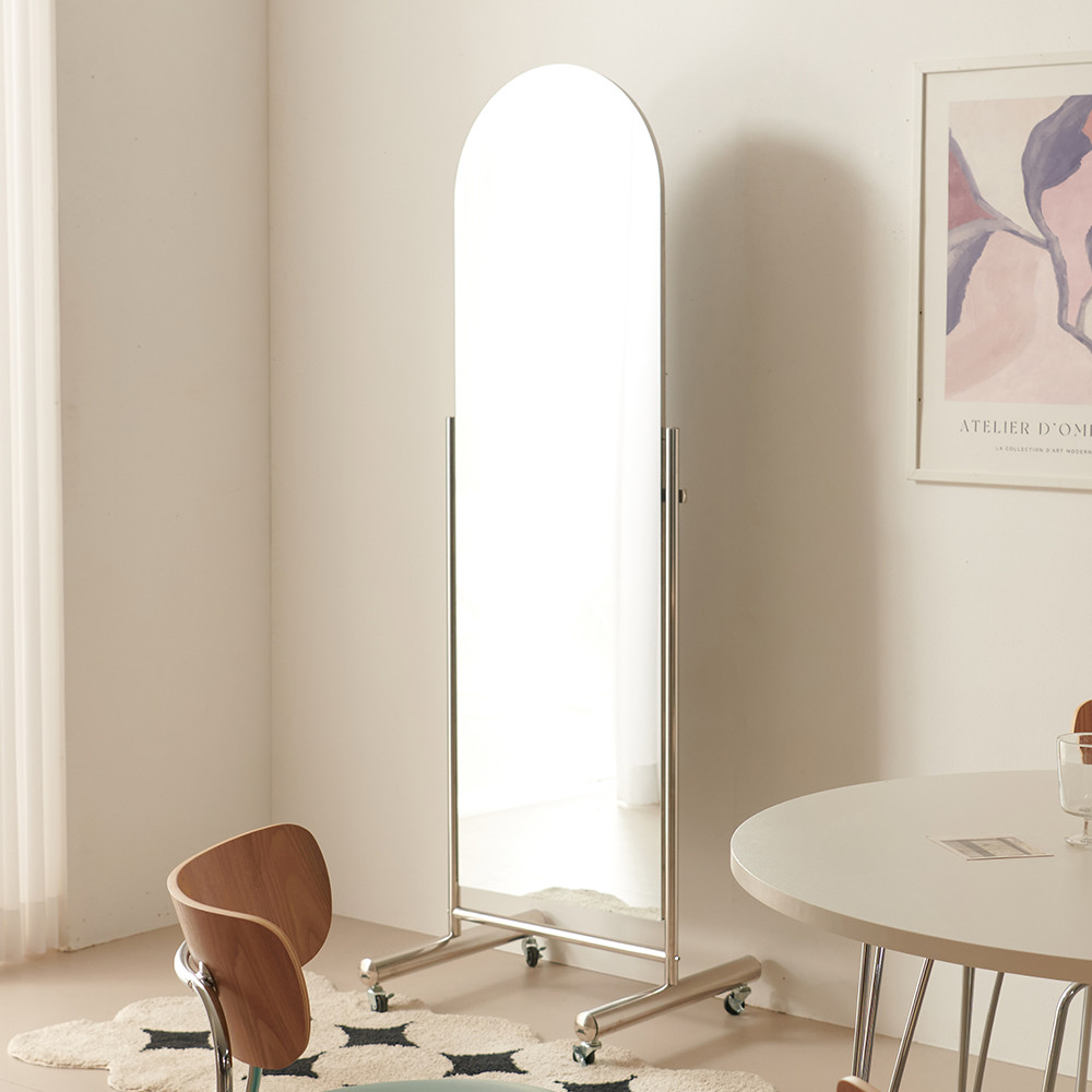 이동식 스틸 아치형 스텐드 이동형 바퀴달린 전신거울