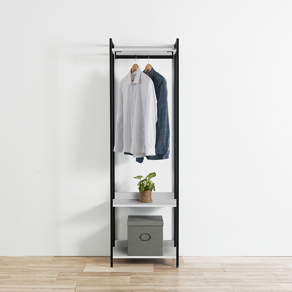 동서가구 디케로 철제 스틸 드레스룸 시스템 행거 600, 1단 행거형, 화이트