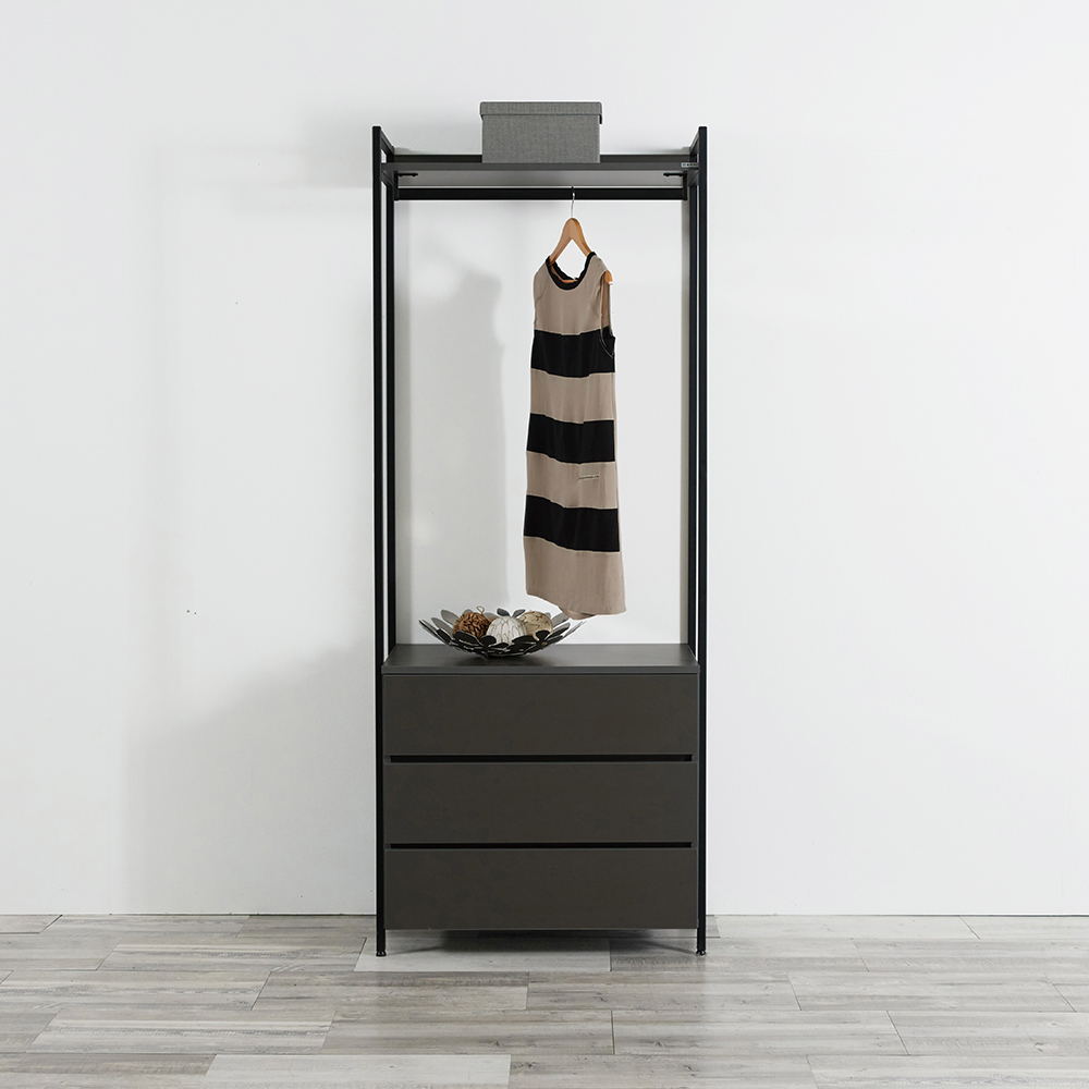 동서가구 디케로 철제 스틸 드레스룸 시스템 행거 800, 서랍형, 그레이