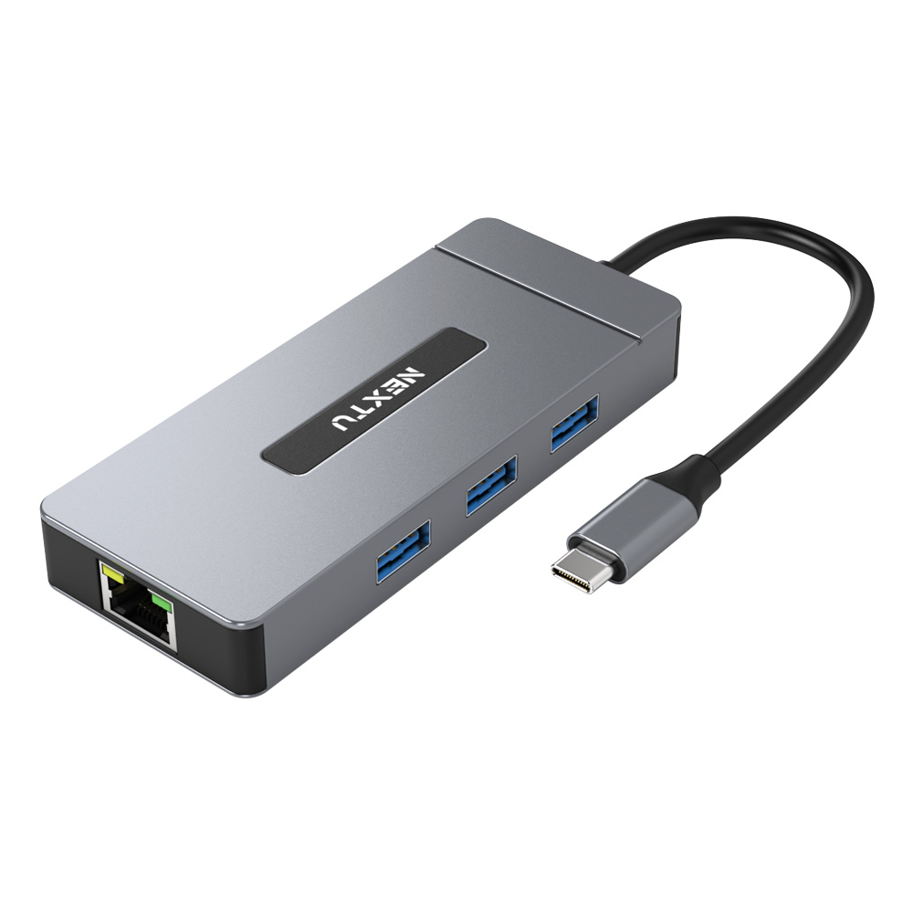 넥스트유 유이반 7in1 멀티허브 HDMi 2포트 4K60Hz 듀얼 USB 3.0 3포트 C타입