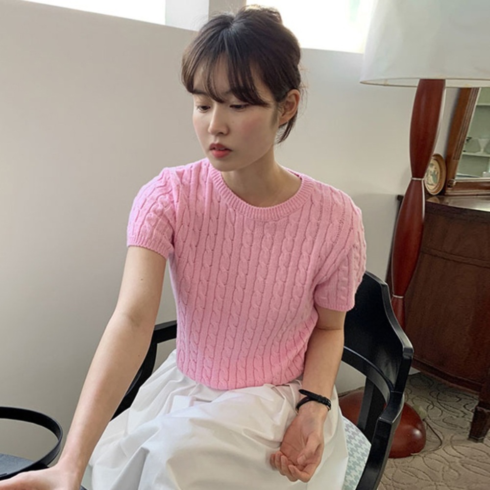 비밀은 없어 1회 강한나 온우주 니트 반팔 러블리 여름 - 상품 이미지