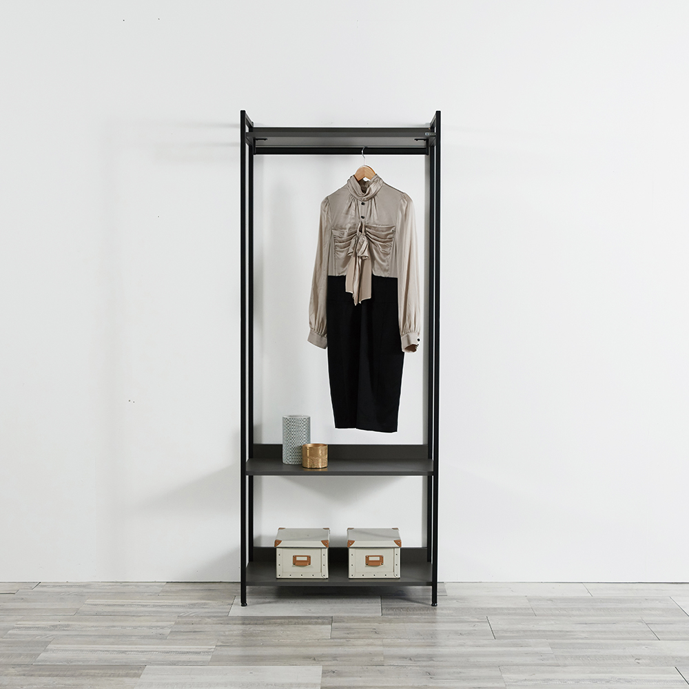 동서가구 디케로 철제 스틸 드레스룸 시스템 행거 800, 1단 행거형, 그레이