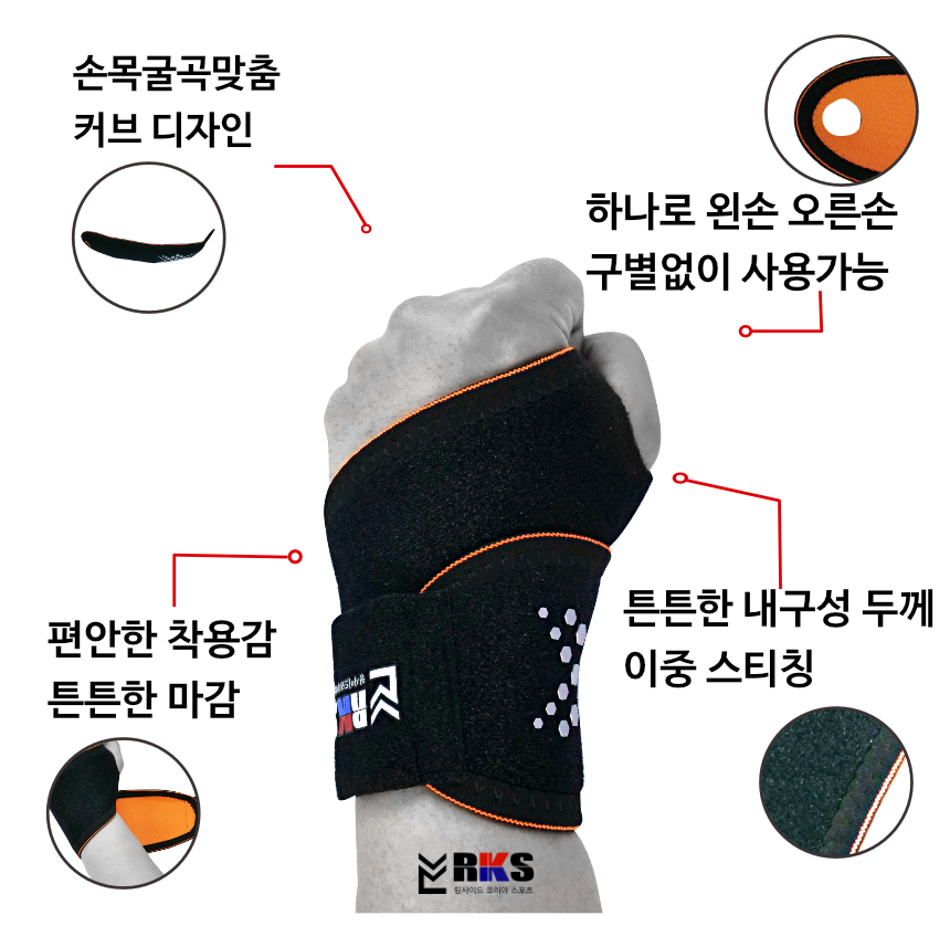링사이드코리아 손목보호대 복싱 헬스 / 운동 스트랩 아대 테이핑 밴드 - 상세 이미지 4