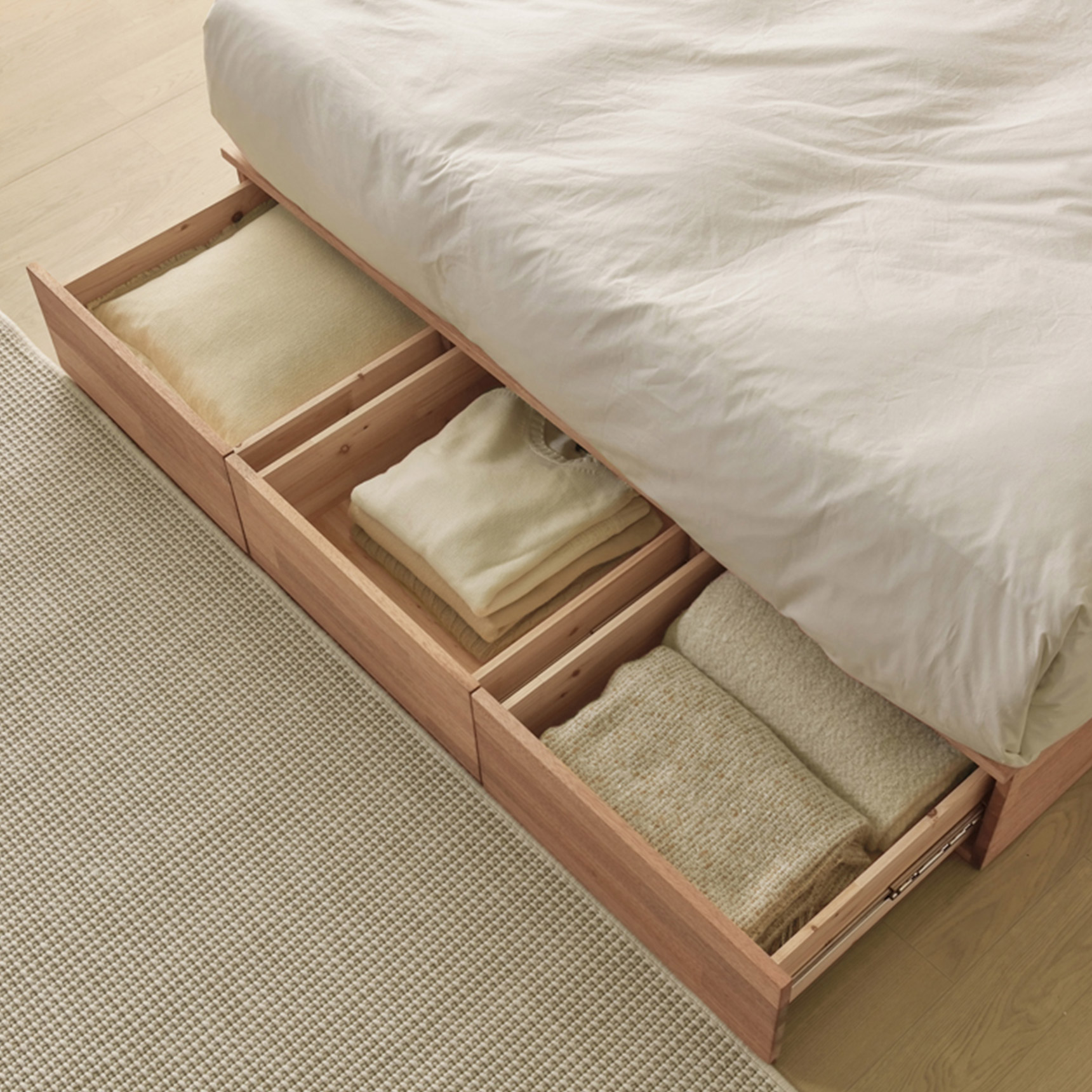 슬립퍼 리버 신혼부부 트윈 원목 호텔 수납형 침대 프레임 LK 라지킹 다리형