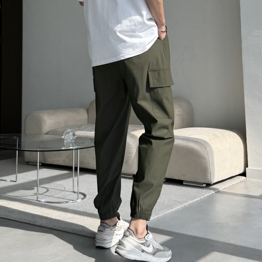 남자 질라 여름 아이스 쿨링 냉장고 스판 카고 조거 팬츠 - 상세 이미지 3