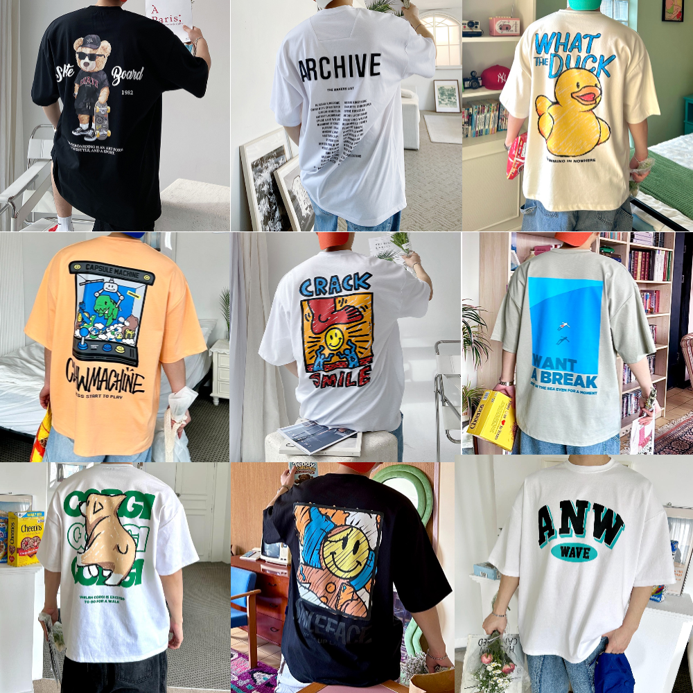 커플반팔티 쿨링티셔츠 목안늘어나는티 15종 - 상품 이미지