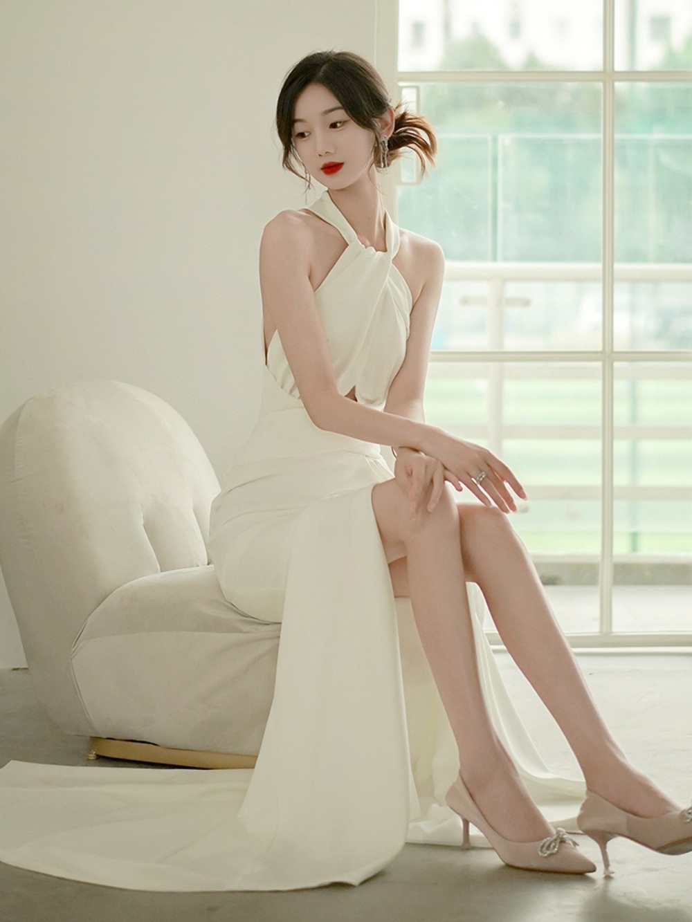 나혼자 산다 박나래 화이트 원피스 고급진 파티룩 - 상세 이미지 4