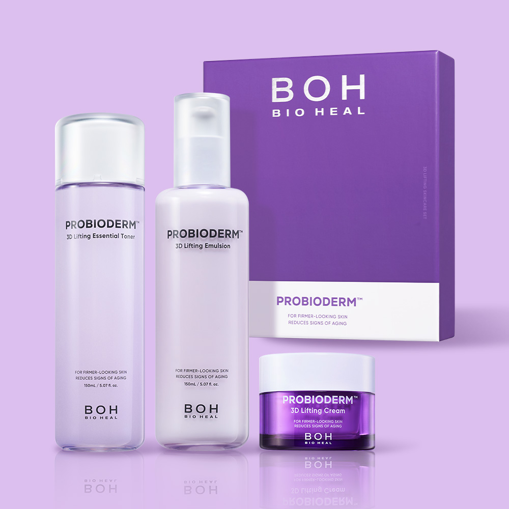 바이오힐보 프로바이오덤 3D 리프팅 스킨케어 2종세트 (에센셜 토너 150ml + 에멀전 150ml + 리프팅 크림 15ml) 제품 이미지
