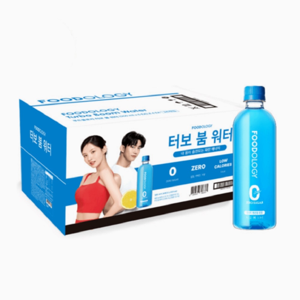 푸드올로지 파란물 터보붐워터 무설탕 제로 에너지 음료 500mlx24병 - 메인 이미지