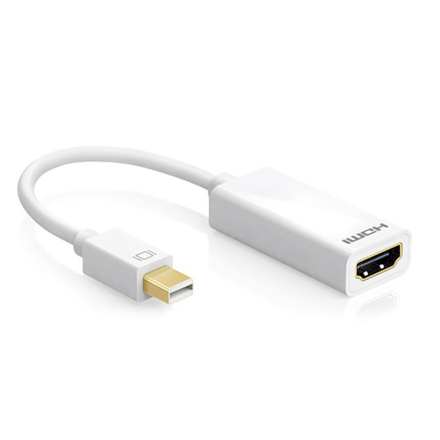 MINI DP to HDMI 젠더 컨버터 케이블 FHD 60Hz UHD 썬더볼트 화이트 - 상품 이미지