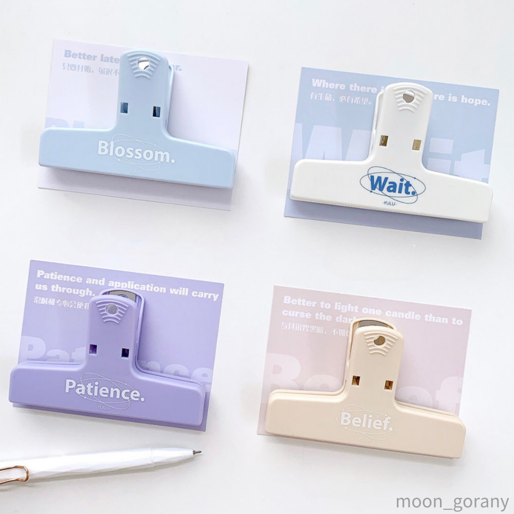 서류 집게 책집게 더블 페이퍼 클립 사무용 플라스틱 화이트 이미지 3