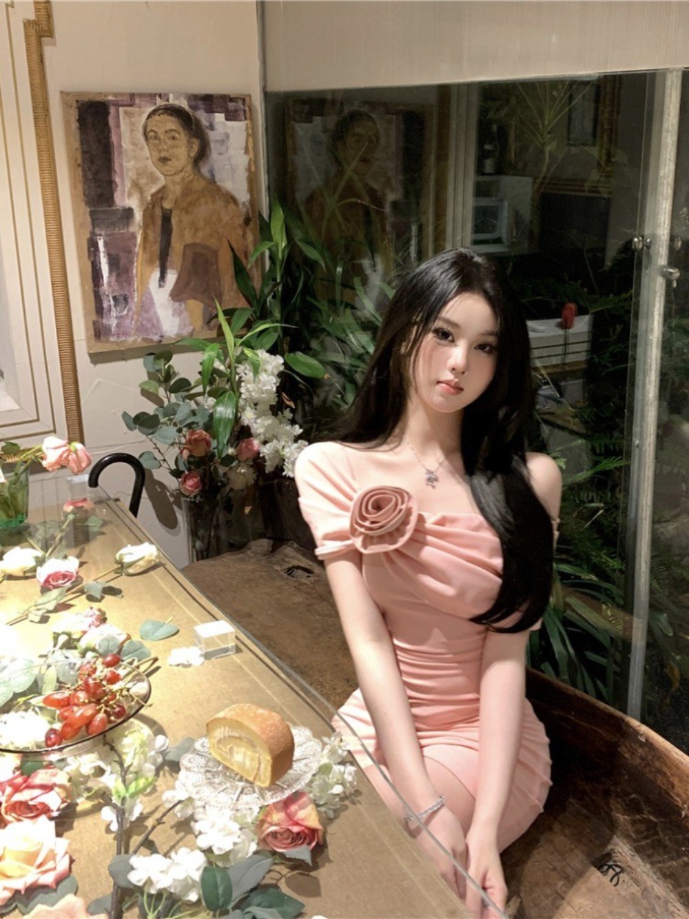 인스타그램 트와이스 나연 원피스 파티룩 섹시한 - 상세 이미지 5