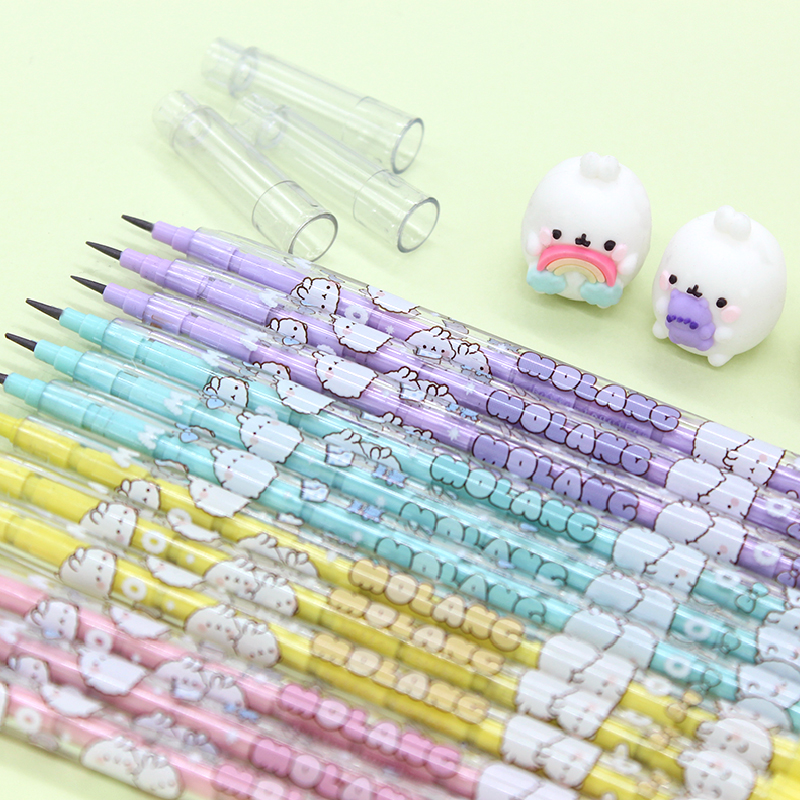 몰랑이 피규어 카트리지 연필 4본 세트 귀여운 캐릭터 문구 초등학생 여아 남아 학용품 이미지 3