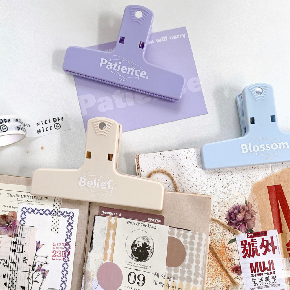 서류 집게 책집게 더블 페이퍼 클립 사무용 플라스틱 화이트 이미지 4