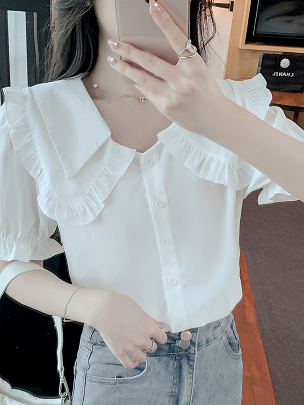 미녀와 순정남 임수향 박도라 블라우스 프렌치 페미닌 - 상세 이미지 5