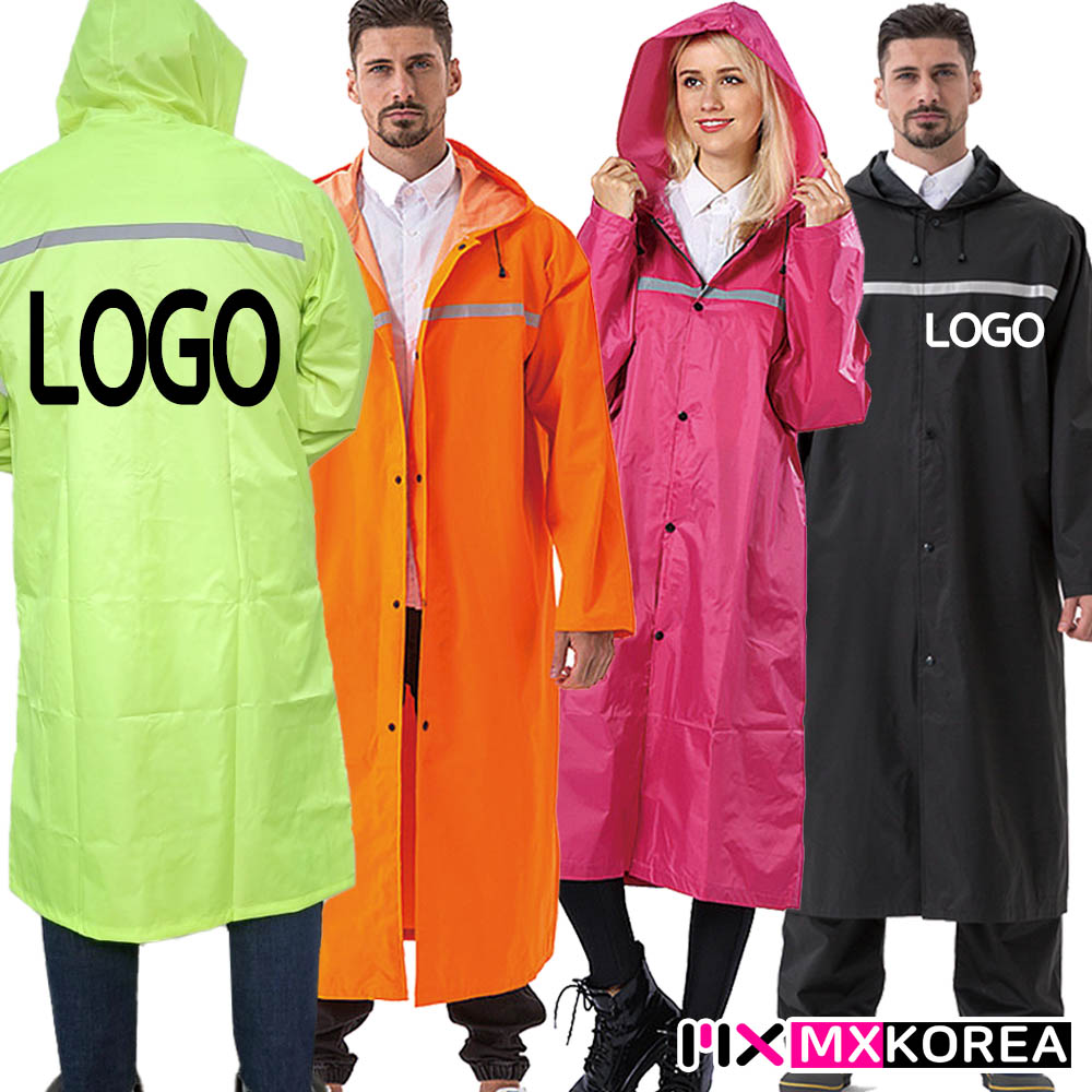 우비 우의 레인코트 형광 XL 여자 남자 로고 상호 무료 인쇄 rain7072