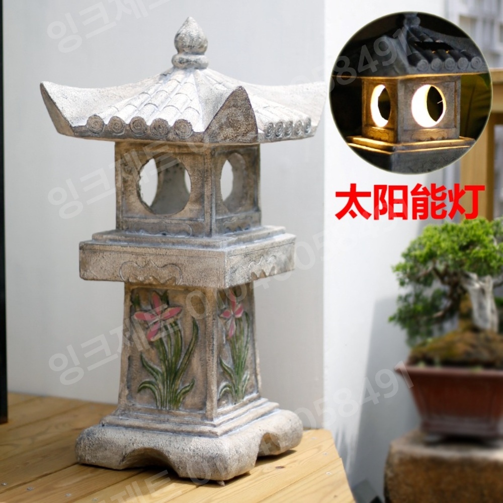 조경돌 석탑장식 미니 앞마당 삼단 불교 명상 가드닝 - 상세 이미지 2