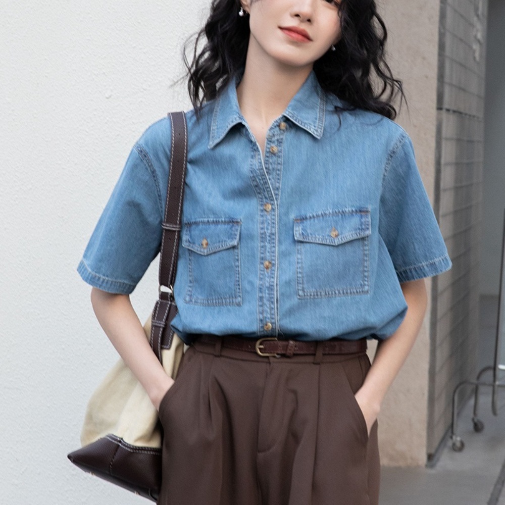 조선의 사랑꾼 심혜진 반팔 셔츠 루즈핏 데님 - 상세 이미지 3