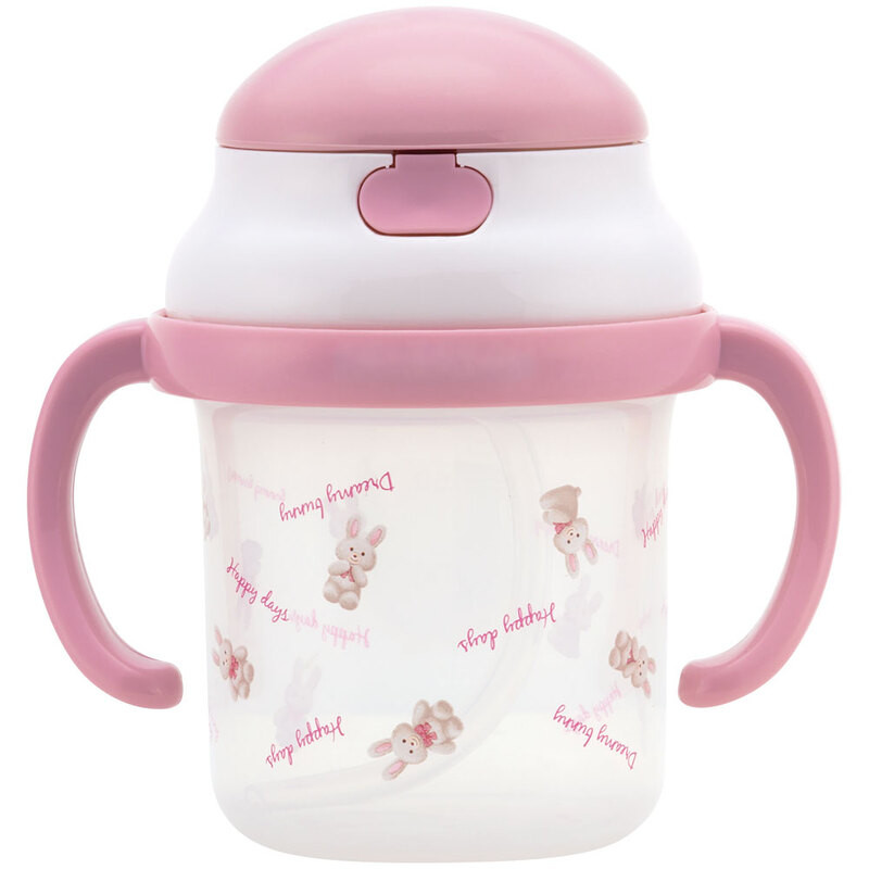 스케이터 토끼 봉제인형 캐릭터 양손 빨대컵 230ml KSH2 - 하카타몰