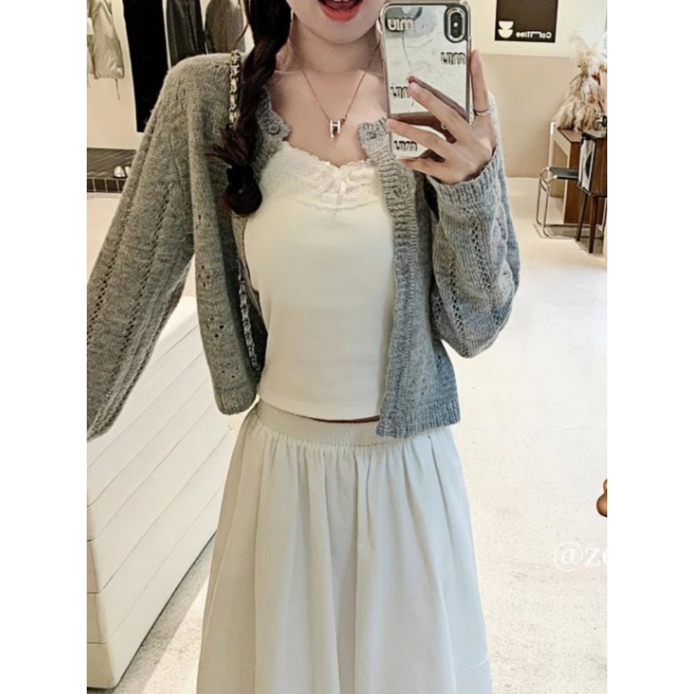 나는 솔로 147화 송해나 펀칭 가디건 간절기 여름 - 상세 이미지 5
