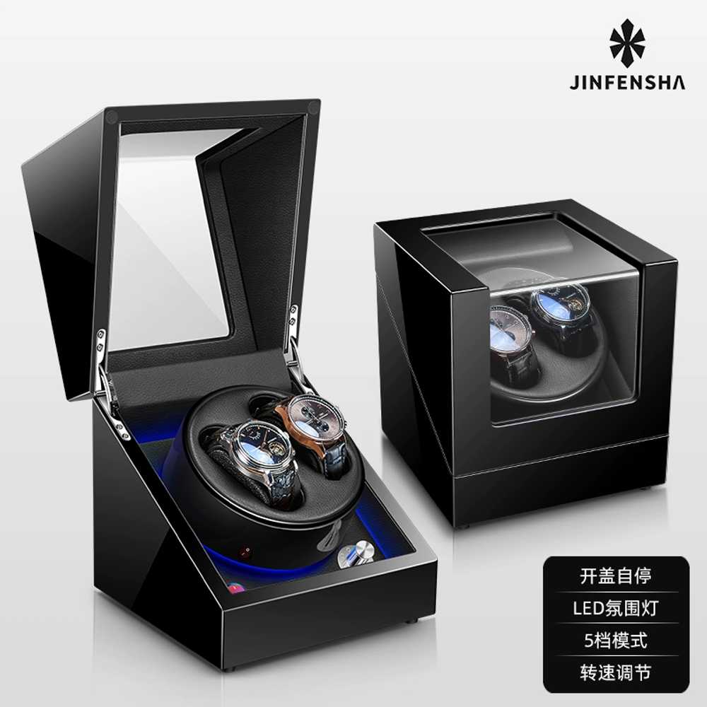 LED 시계함 고급 저소음 전동워치와인더 2구 오토메틱 5단 속도조절 - 상세 이미지 5