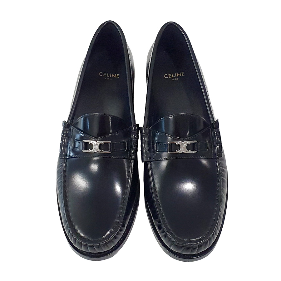 셀린느 남성 폴리쉬드 불 루코 트리옹프 로퍼 블랙 실버 334773602C38NS