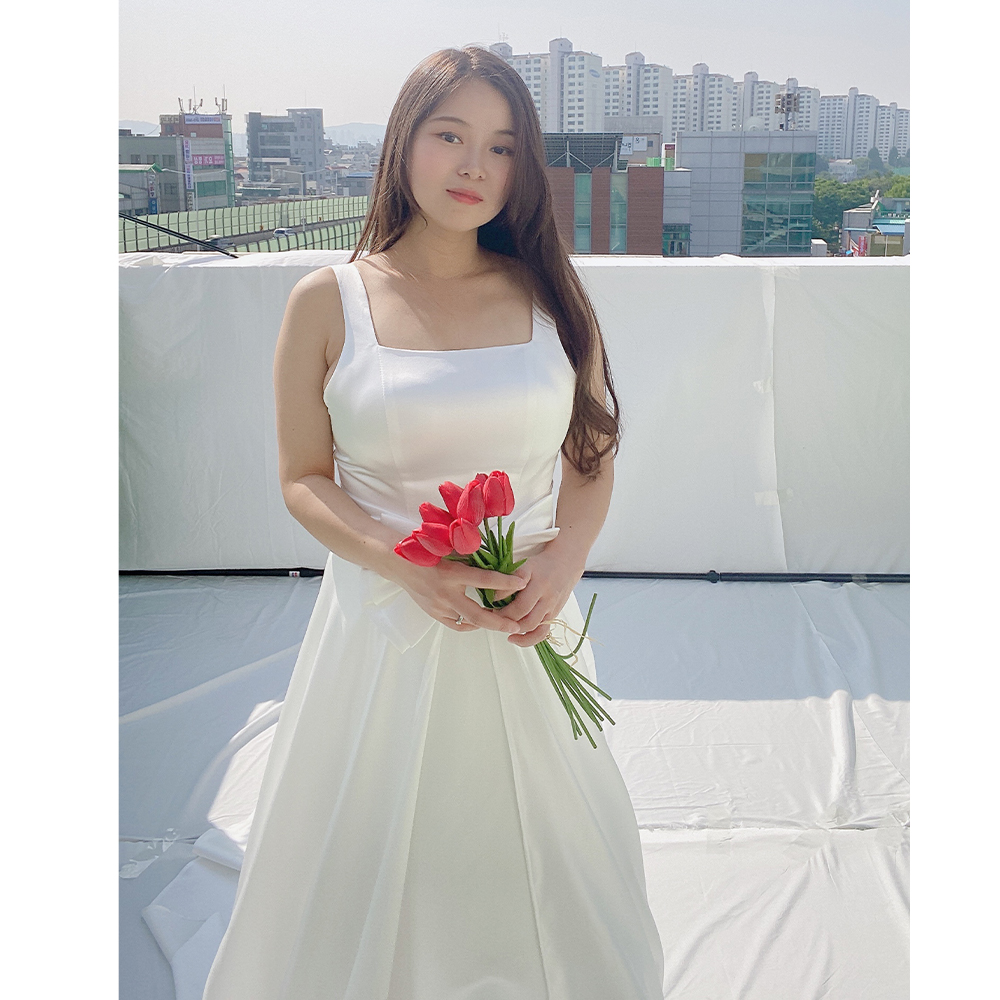 엠마 리본 화이트 웨딩드레스 양도(판매) 브라이덜샤워 제주스냅 임부 만삭드레스 졸업사진 이미지 6
