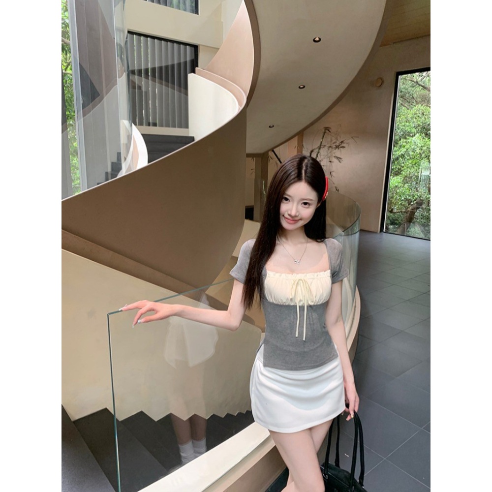 인스타그램 여자아이들 미연 티셔츠 리본 러블리 - 상세 이미지 5