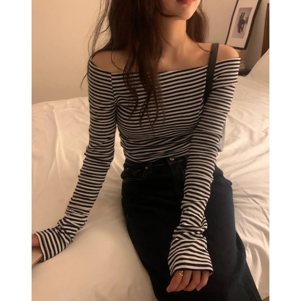 에스파 카리나 인스타그램 오프숄더 y2k 프렌치 - 상세 이미지 3