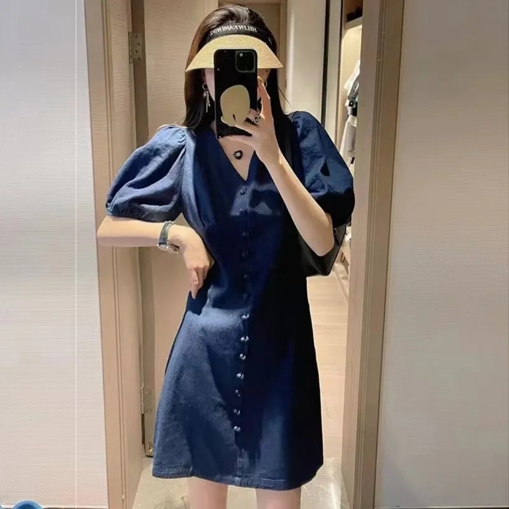인간적으로 1회 하지원 퍼프 블라우스 유니섹시 데님 - 상품 이미지