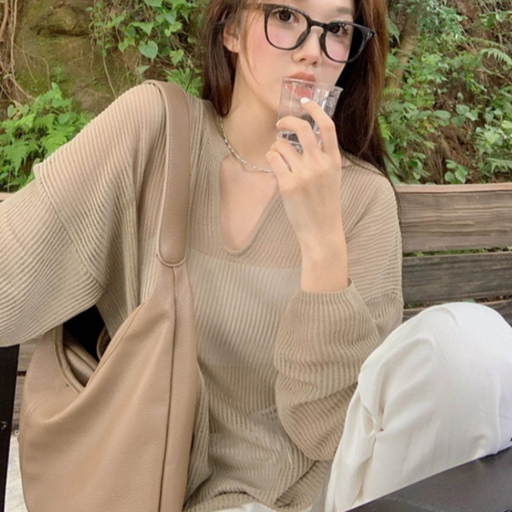 동상이몽2 김윤 339화 브이넥 시스루 티셔츠 루즈핏 우아한 - 메인 이미지