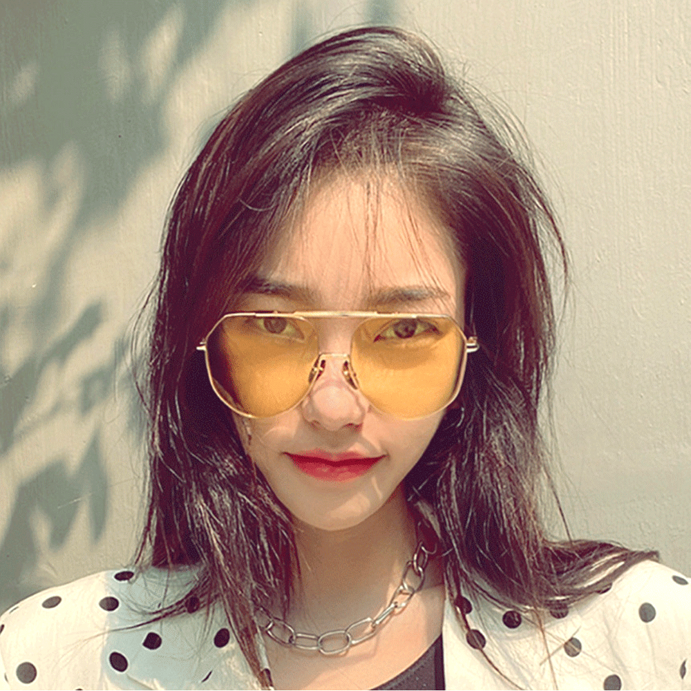 나네뜨뉴욕 에이브릴 옐로우 틴트 오버사이즈 보잉 자외선차단 여자 명품 패션선글라스 - 상세 이미지 5