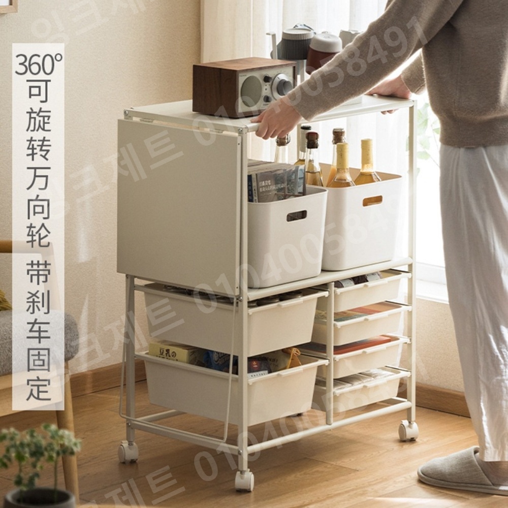 렌지대수납장 이동식 오븐대 트롤리 보조 조리대 선반 - 상세 이미지 5