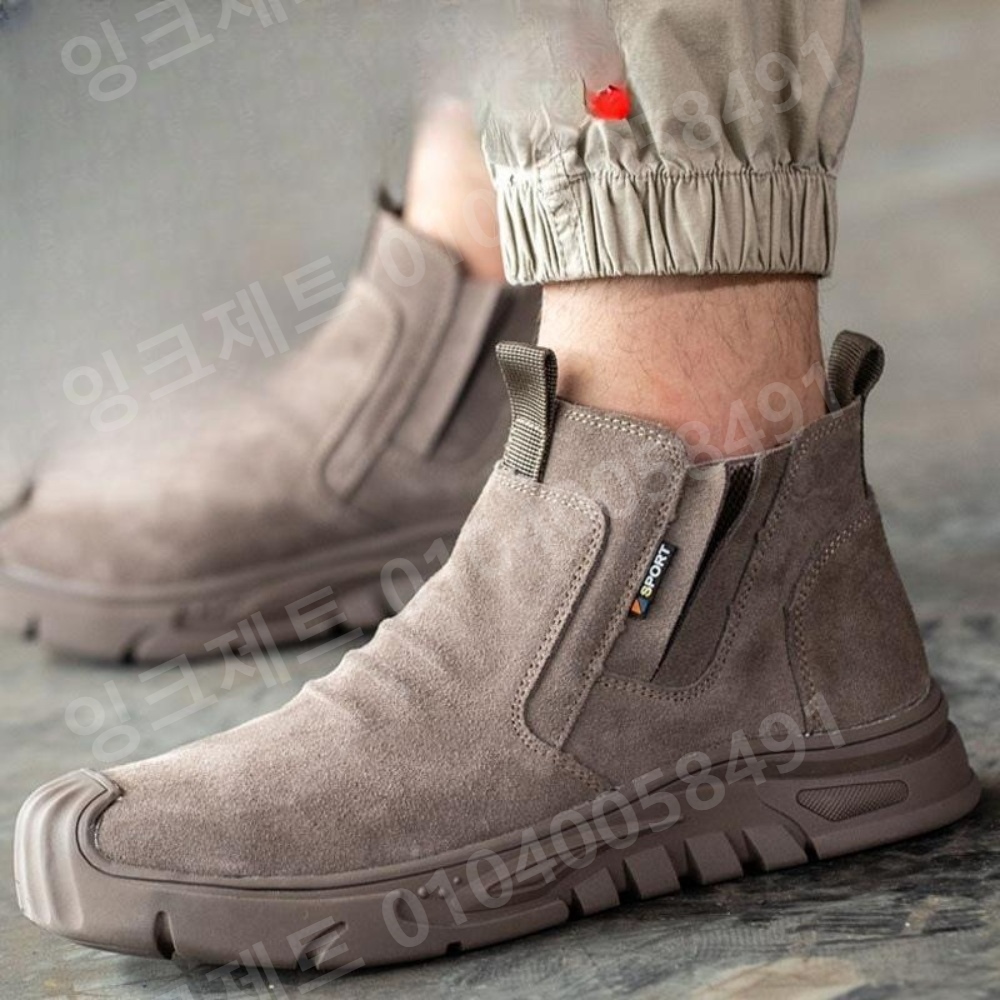 용접안전화 방한 겨울 가죽 초경량 신발 부츠 작업 남성 - 상품 이미지