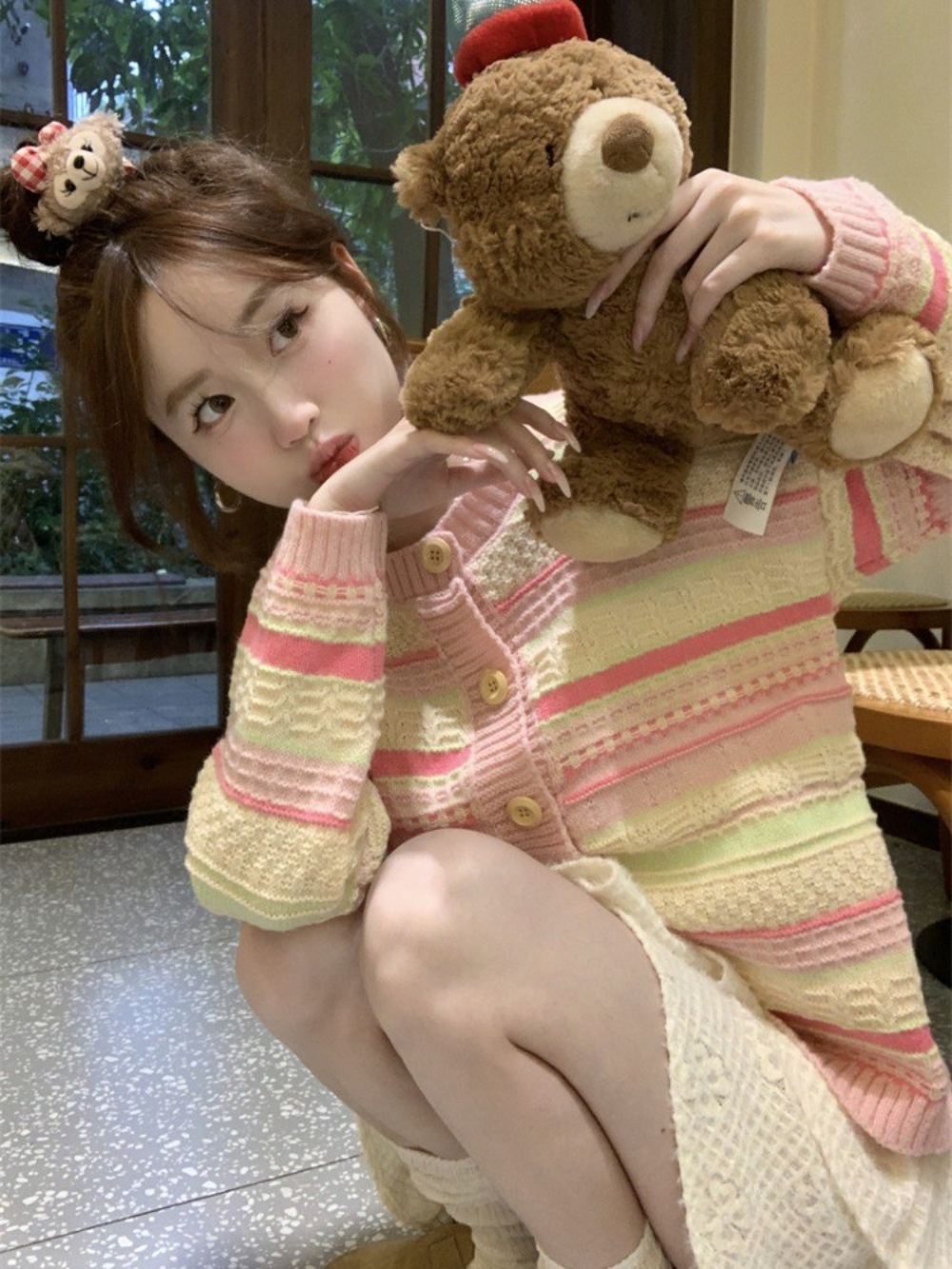 사장님 귀는 당나귀 귀 256회 브이넥 가디건 청순한 프렌치 - 상세 이미지 4