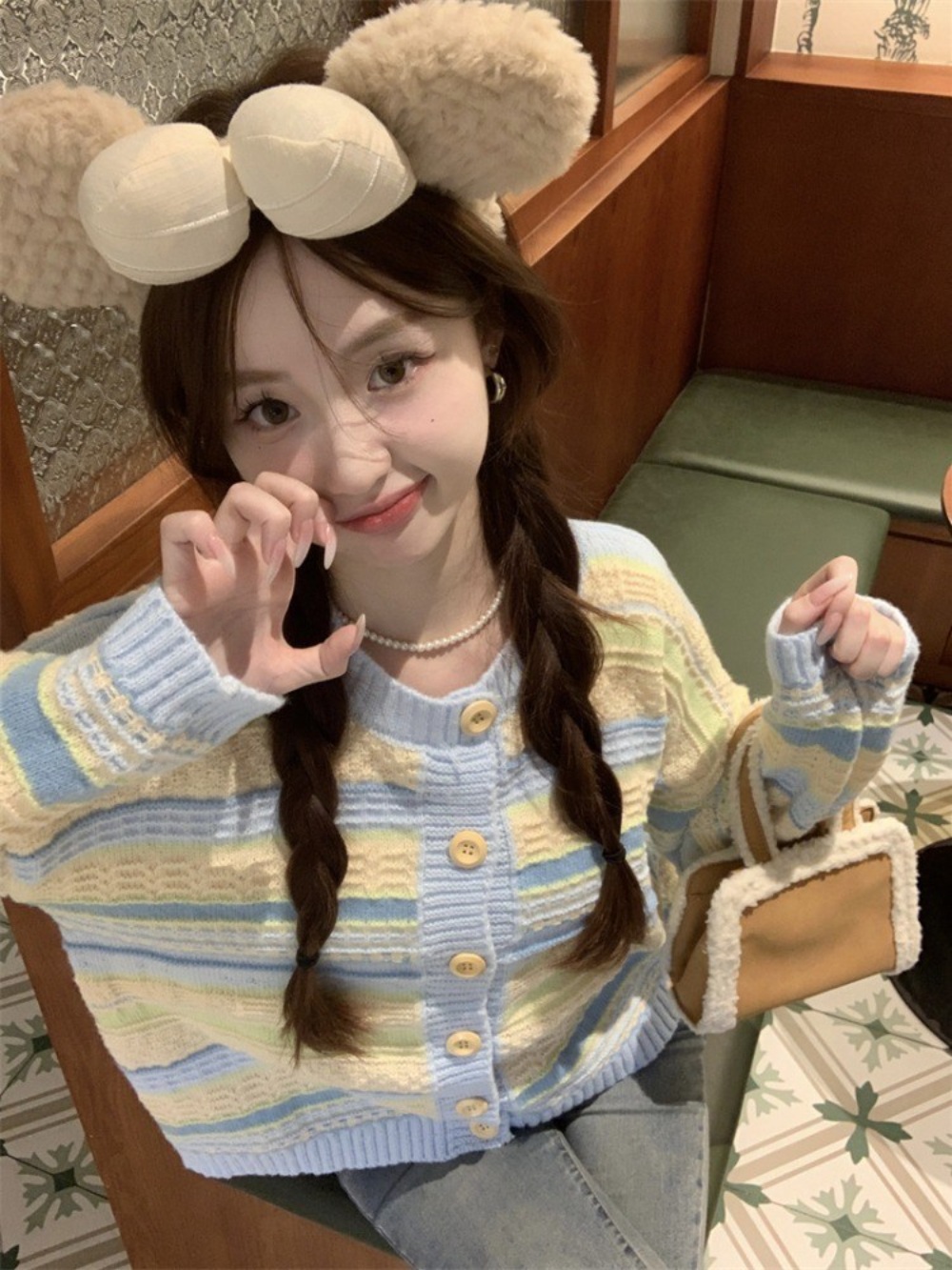 사장님 귀는 당나귀 귀 256회 브이넥 가디건 청순한 프렌치 - 상세 이미지 2