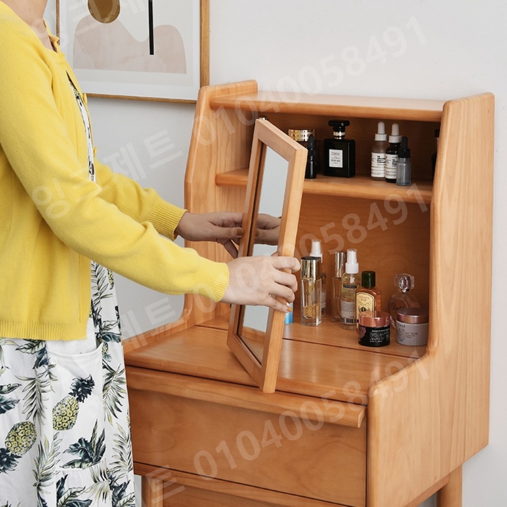 입식 화장대 좁은 책상 원목 안방 학생 틈새 서랍형 - 상세 이미지 3