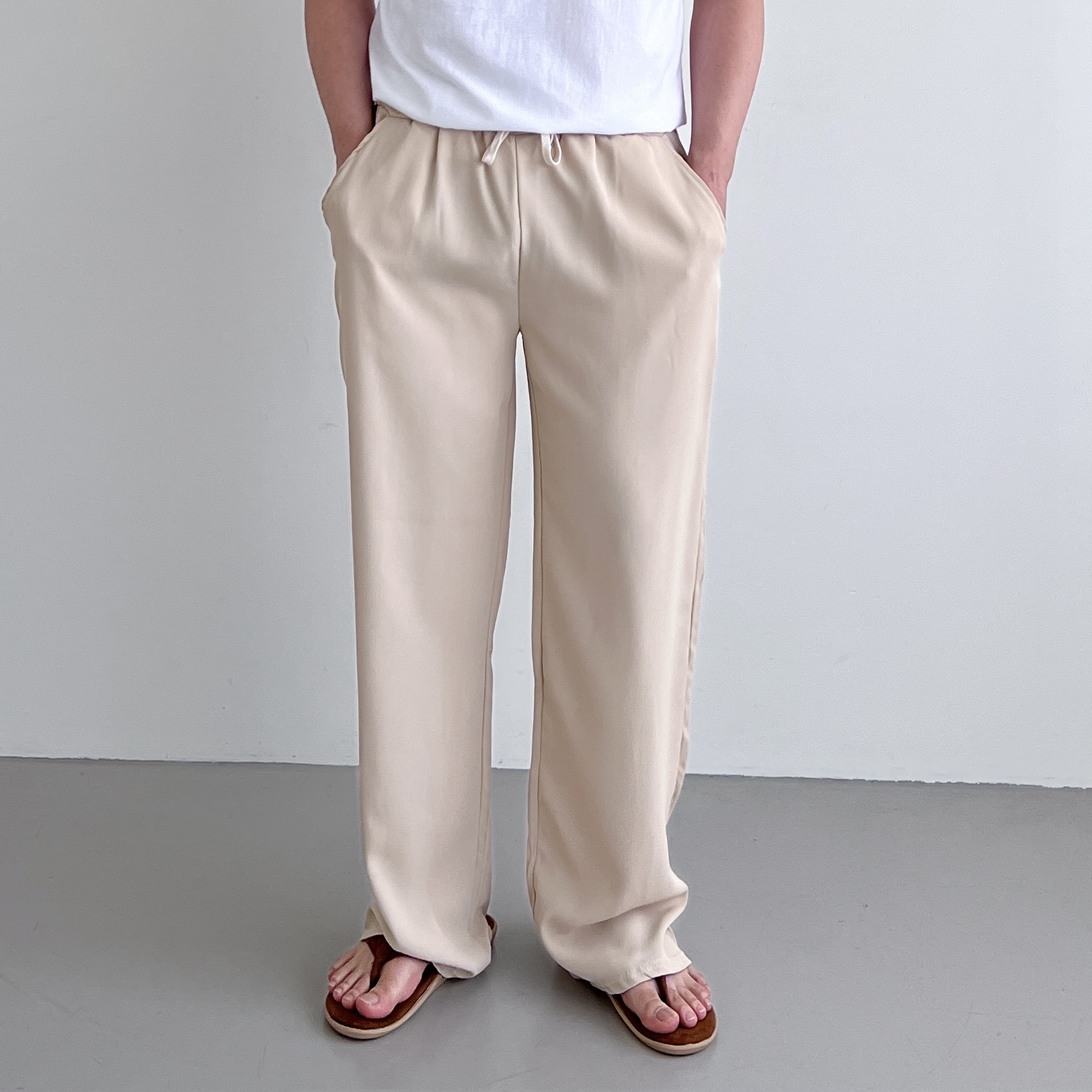 1+1 남자와이드팬츠 남자냉장고바지 여름슬랙스 - 상세 이미지 2