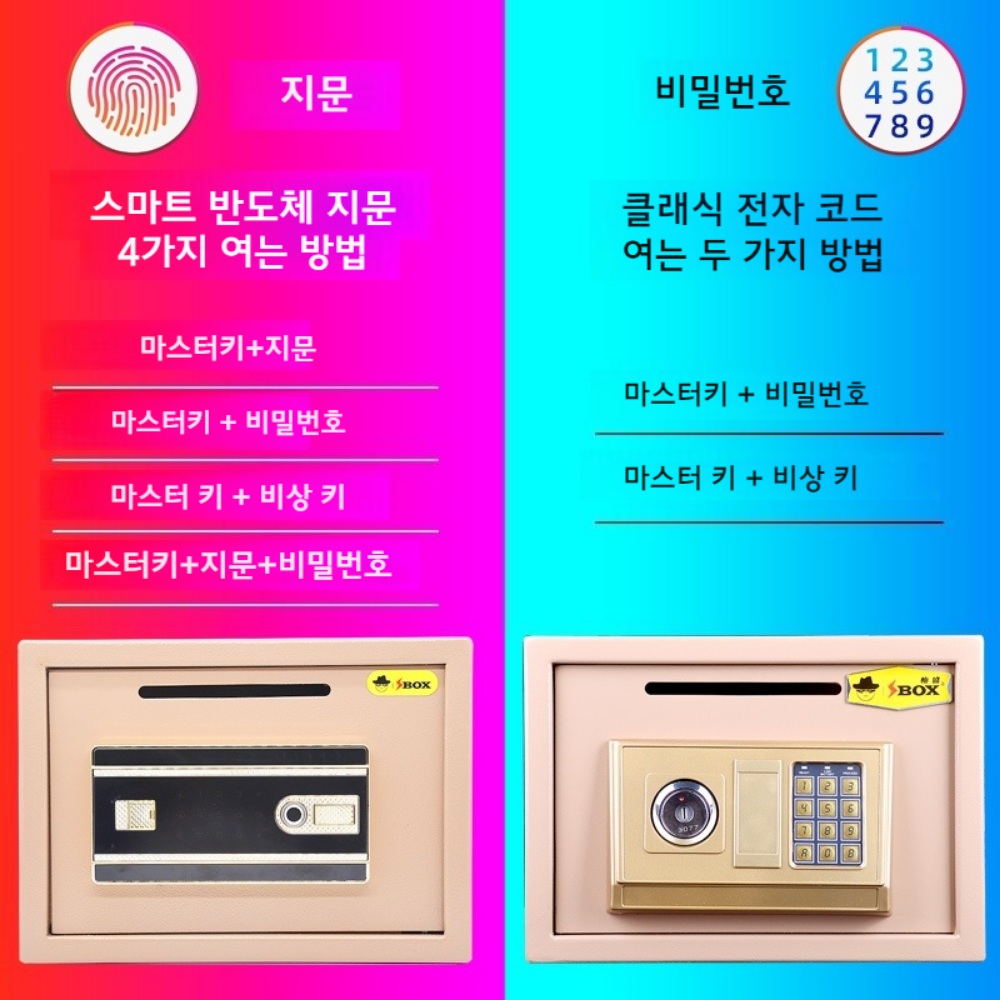 가정금고 현금보관함  비밀번호 금고 지폐 현금 돈 가게 도난 방지 - 상세 이미지 2
