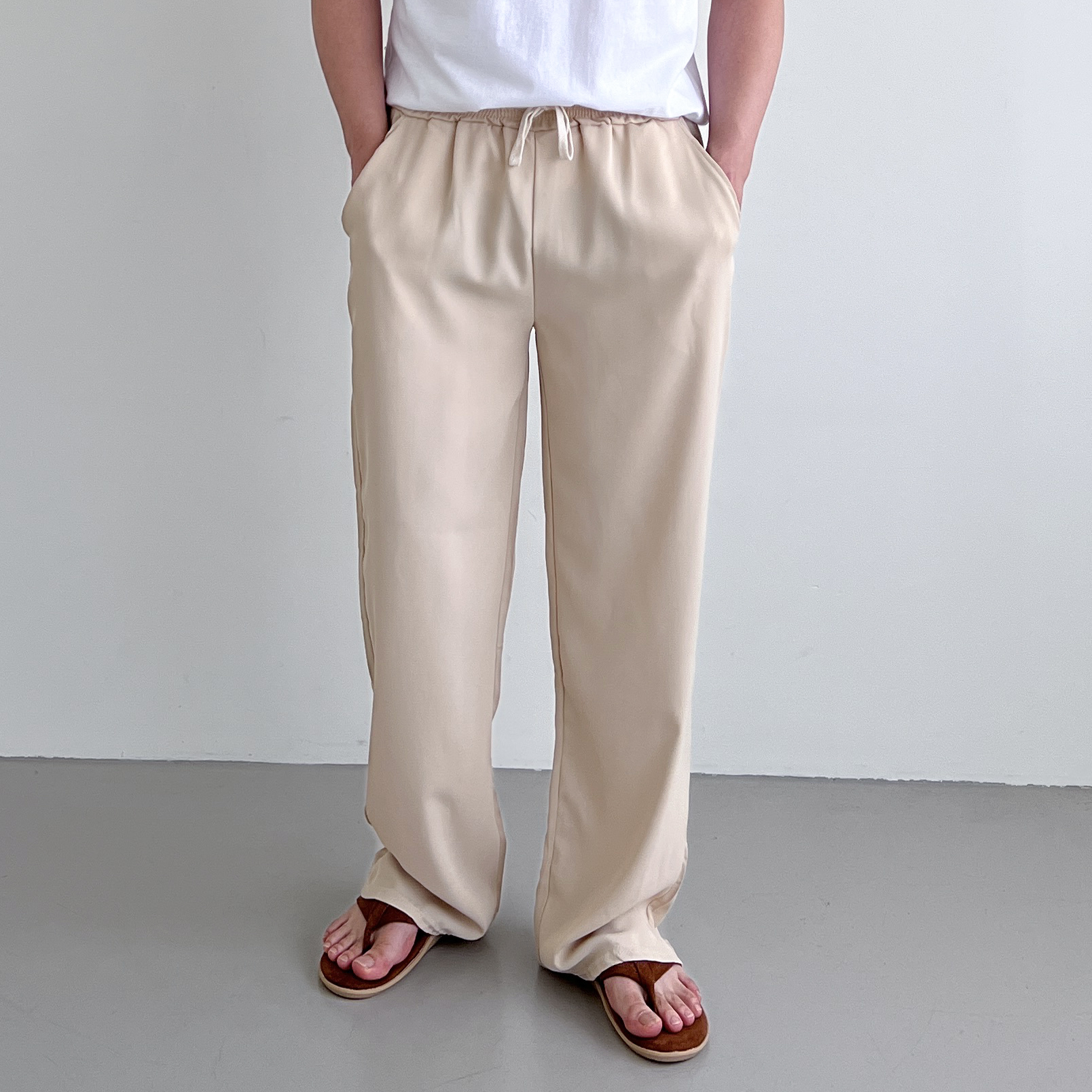 1+1 남자와이드팬츠 남자냉장고바지 여름슬랙스 - 상세 이미지 3