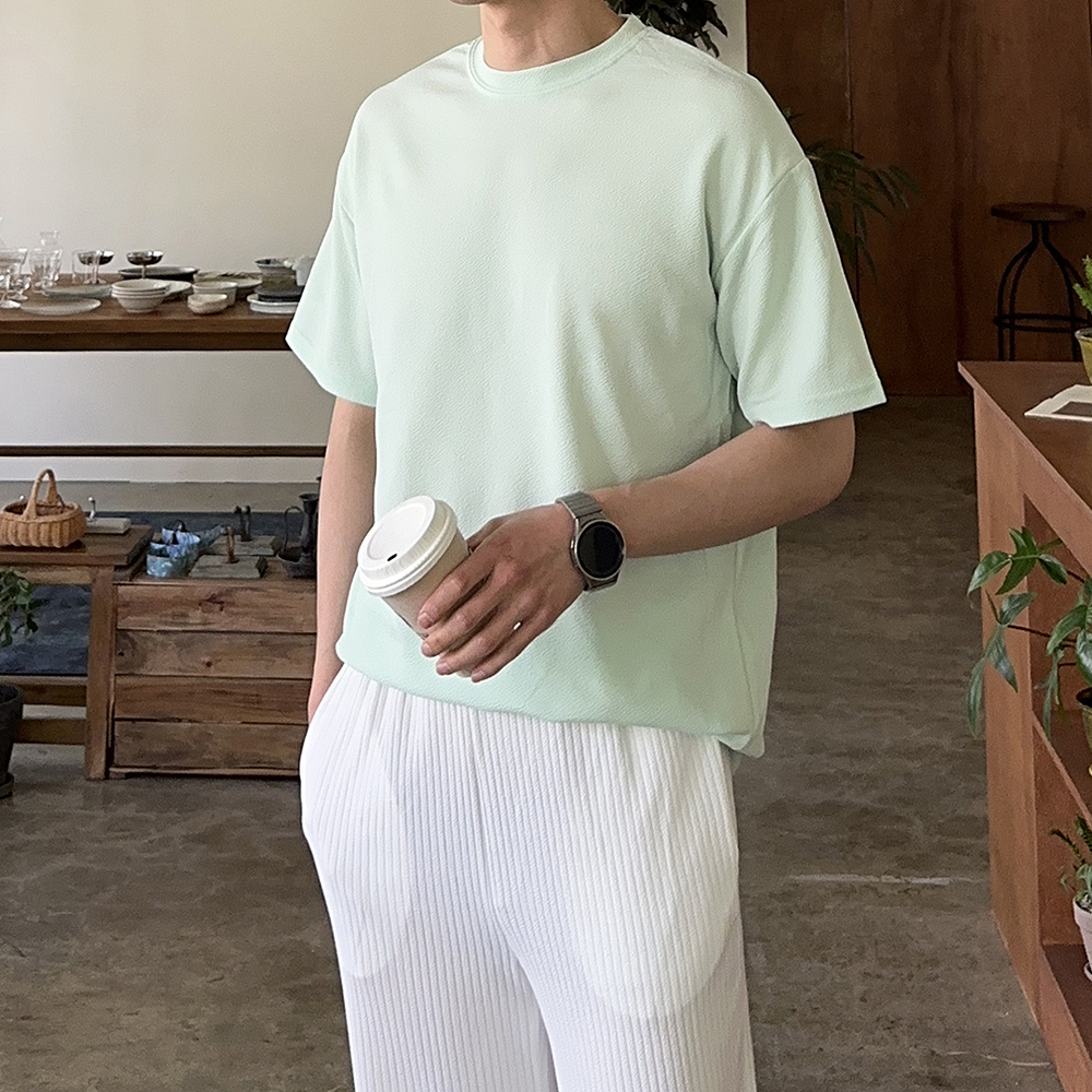 1+1 남자반팔티 빅사이즈 오버핏 커플 티셔츠 - 상세 이미지 5