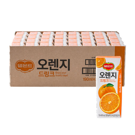 델몬트 오렌지 드링크 팩 190ml 32입 과일팩음료 박스
