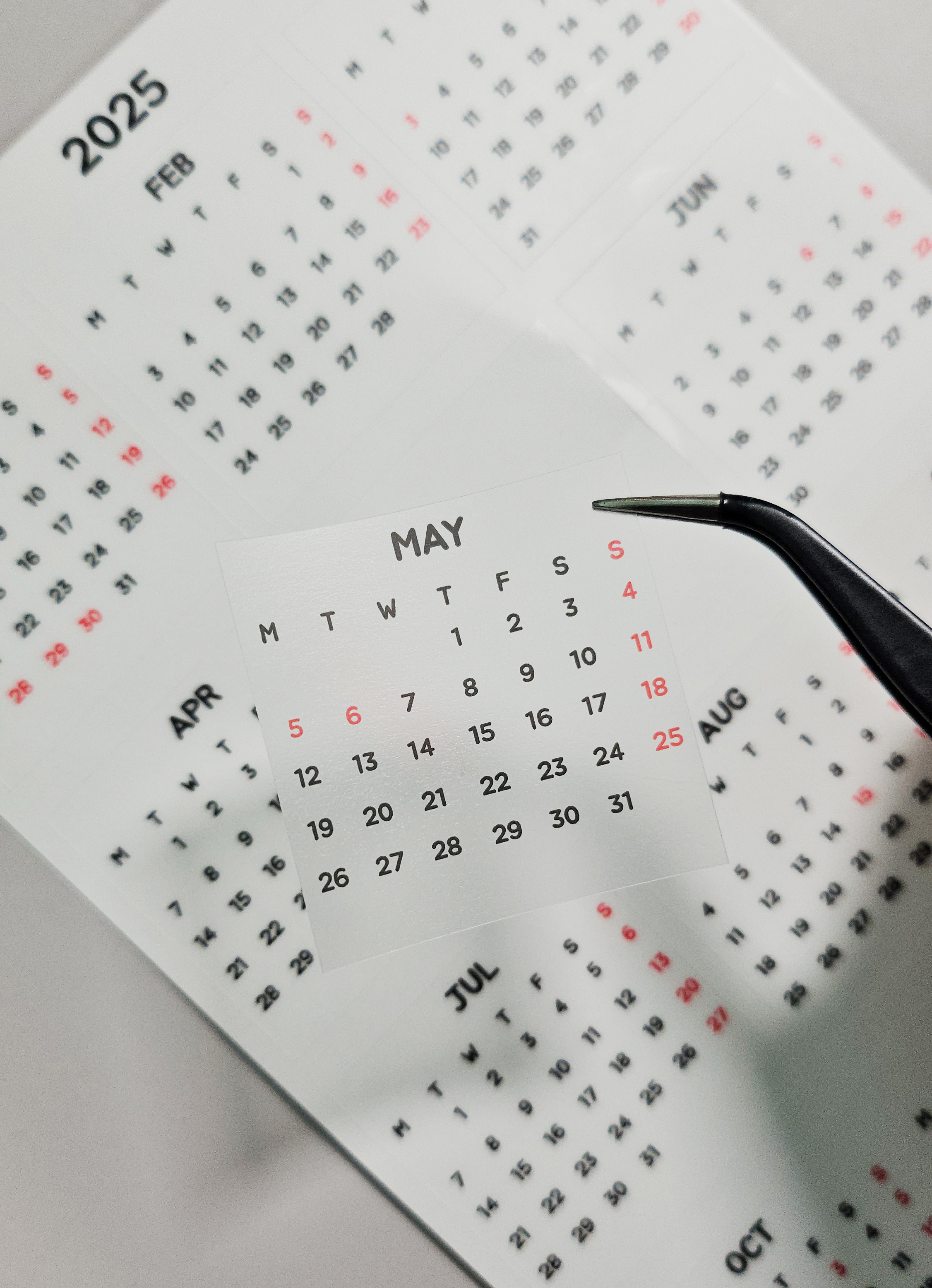 2025년 투명 월별 달력스티커 캘린더 퓨처로그 스티커 인생상점 다꾸 2025다이어리 - 상품 이미지